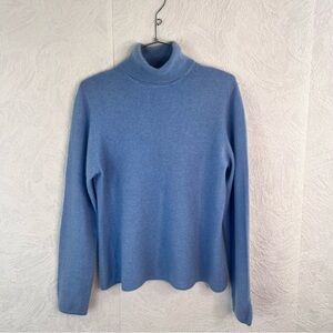 Charter Club Soft Blue 100% Cashmere Turtleneck Sweater Size Large